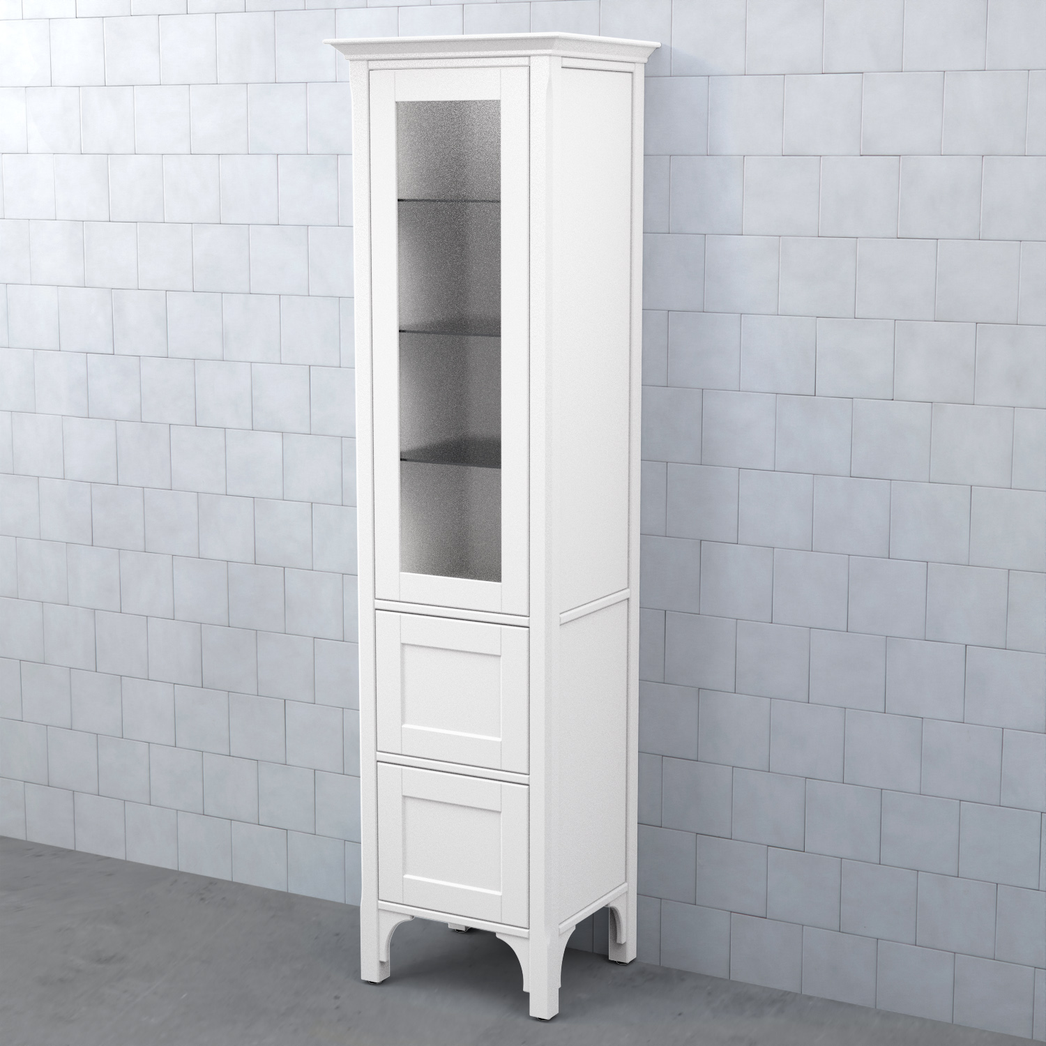 Högskåp Björbo Badrum Saga Vitrinlucka